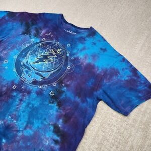 Grateful Dead Shirt Men XXL Liquid Blue Tie Dye Mystical Stealie Celestial